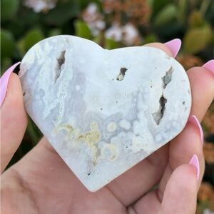 Flower Agate Crystal Heart Carving Select The Piece You Want!
